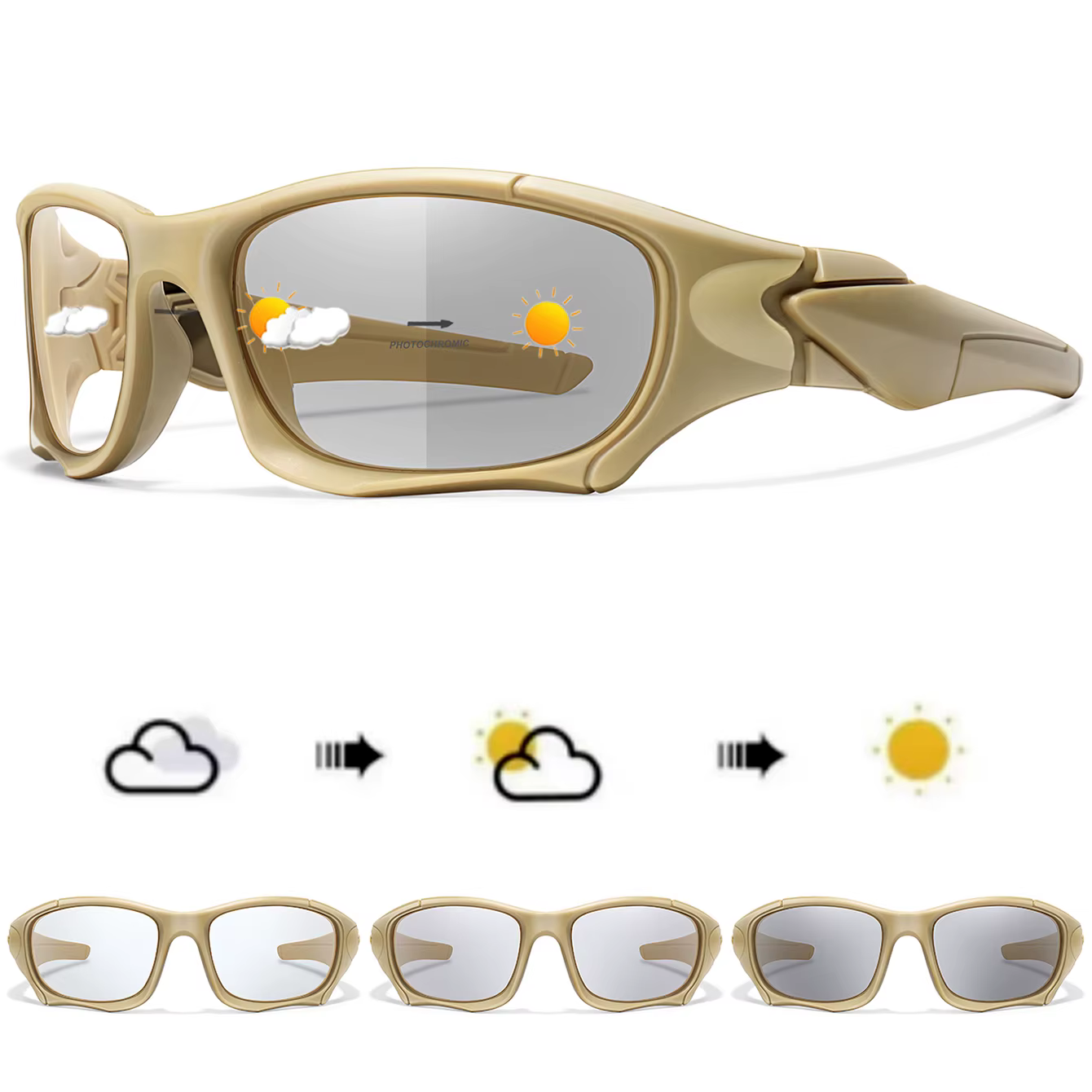Lunettes de soleil de cyclisme photochromiques pour hommes