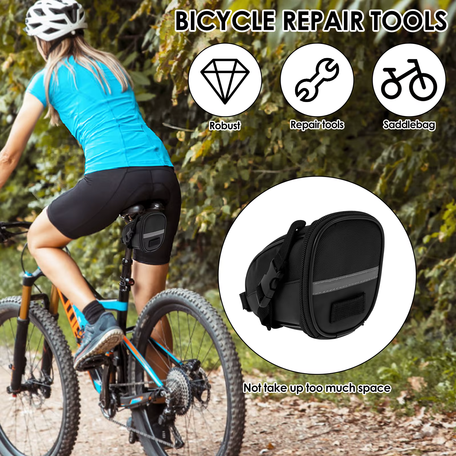 Kit d'outils de réparation de vélos avec pompe comprend divers outils