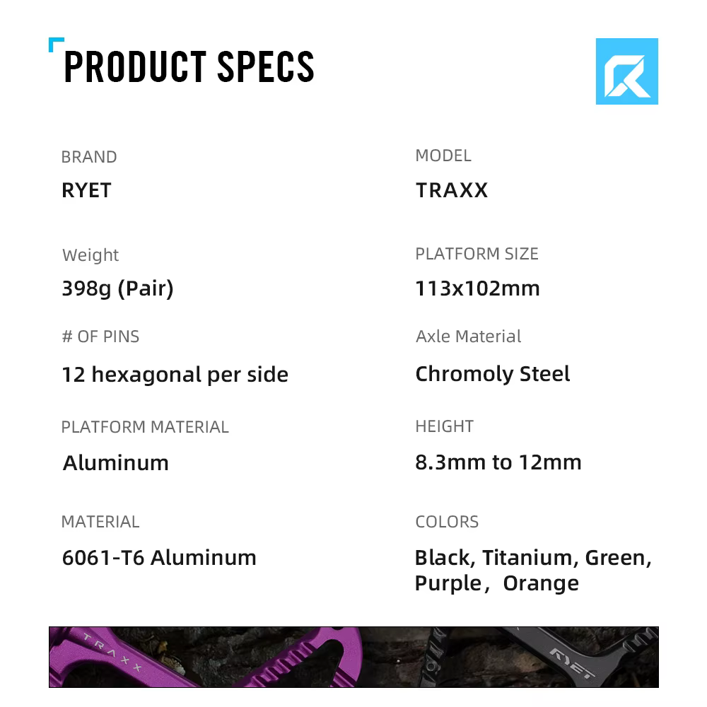 RYET vtt pédale de vélo 398g 113x102mm plate-forme en alliage d'aluminium roulements scellés surdimensionnés VTT/pédales de route pièces de cyclisme