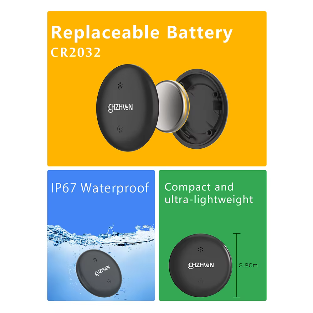 Mini traceur GPS double système pour Apple Find My/Android Google Find Hub App, localisateur d'objets, traceur de vélo/sac