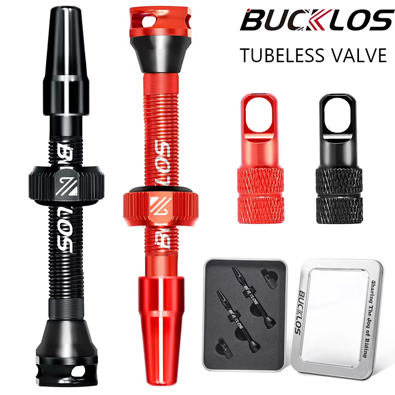BUCKLOS Valve Tubeless de vélo 40mm 44mm 55MM