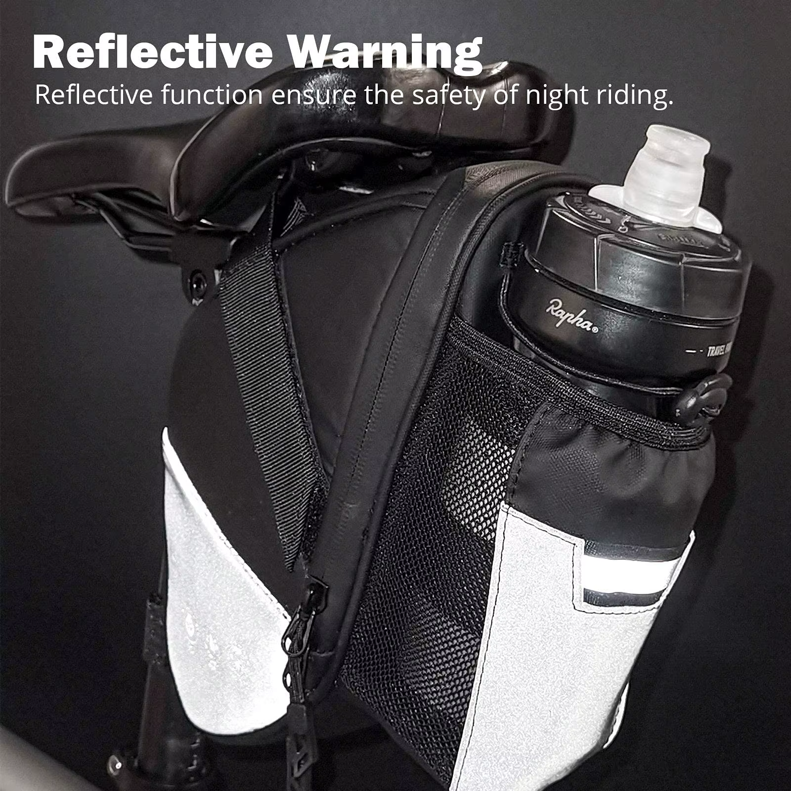Sac de selle de vélo étanche, sac de rangement sous le siège arrière de vélo, poche pour bouteille d'eau, pochette de cyclisme pour vtt, vélo de route de montagne 1,5 l