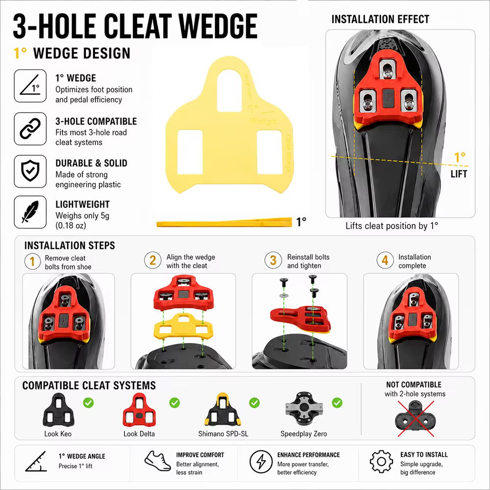 Cales de taquet BikeFit pour Shimano Road SPD-SL KEO & vtt SPD ATAC SpeedPlay manivelle Bros crampons 8 pièces/paquet raccord de vélo