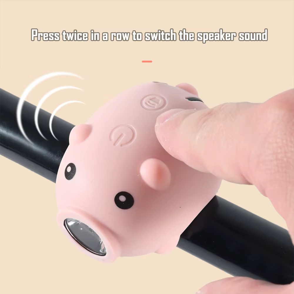 Lampe de guidon de vélo cochon de dessin animé mignon