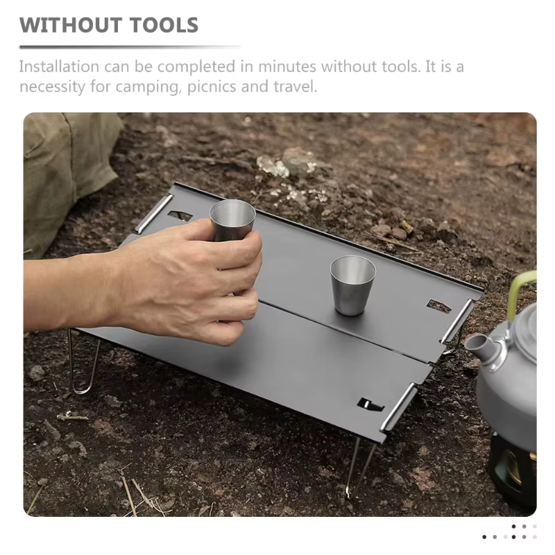 Table pliante légère en aluminium, mobilier de Camping d'extérieur Compact et Portable pour pique-nique plage jardin voyage avec détachable