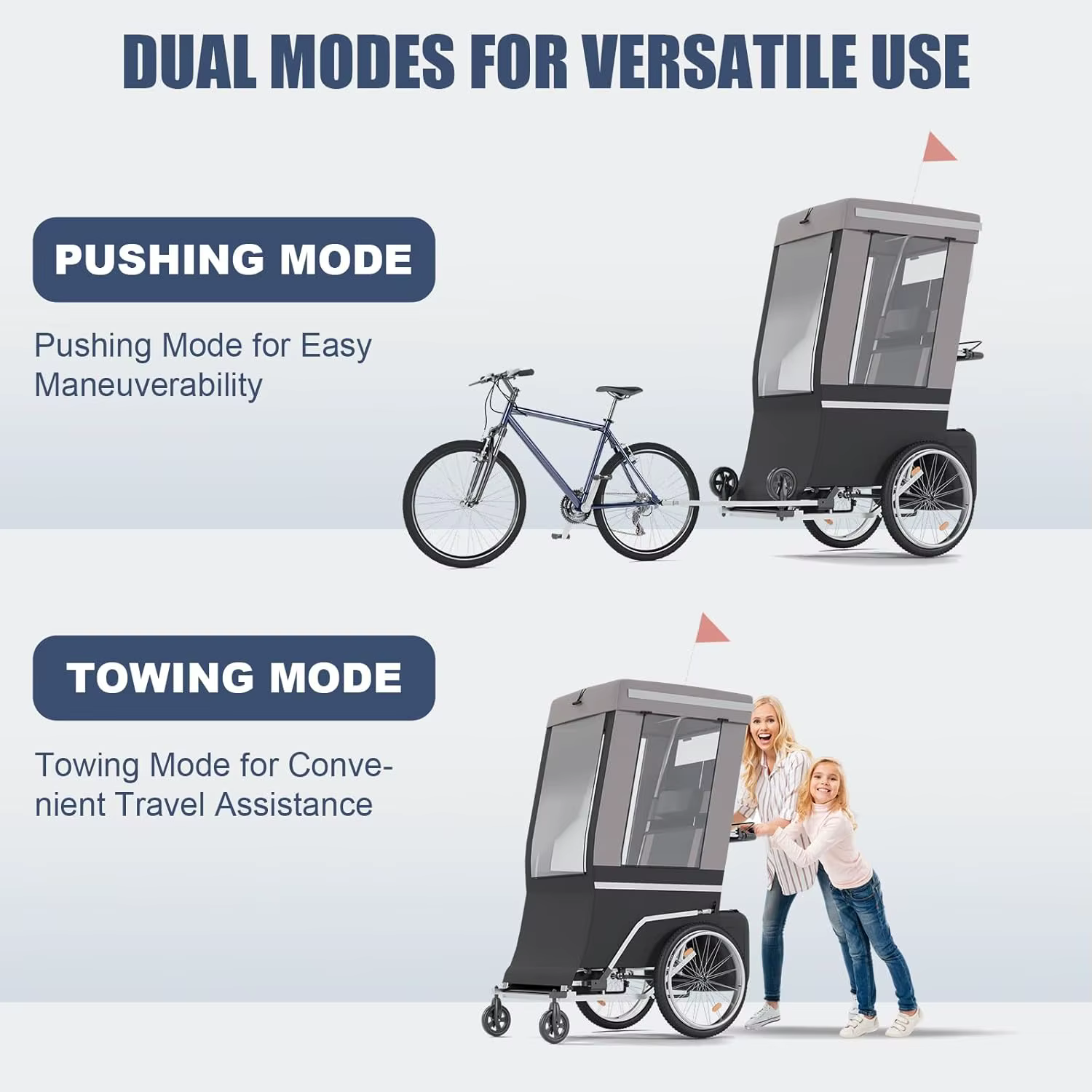 Remorque de vélo pliable 2 en 1