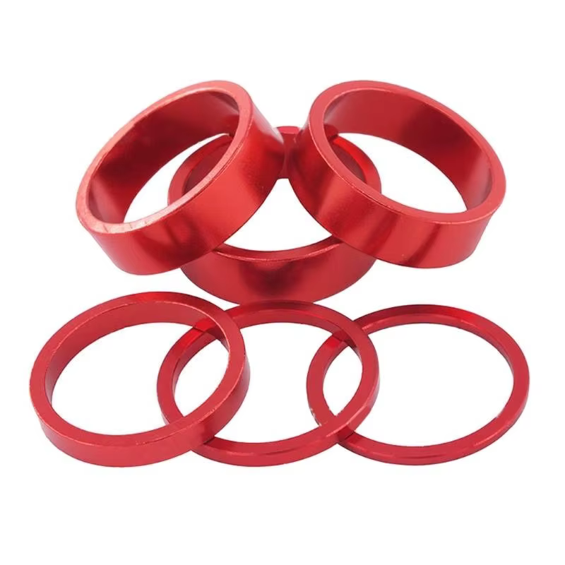Rondelle de casque de vélo en alliage d'aluminium, 6 pièces/ensemble, rondelle de fourche avant de vélo de montagne, tige de vélo, entretoises de guidon, joint d'anneau 28.6mm