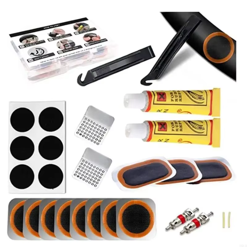 Kits de réparation de pneus de vélo portables avec leviers