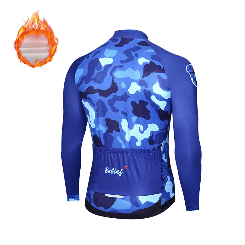 Maillot de cyclisme thermique d'hiver pour hommes