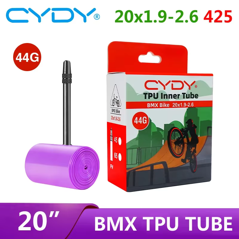 44g CYDY TPU chambre à air de vélo 20 "425 20x1.9 2.0 2.1 2.2 2.25 2.3 2.35 2.4 2.5 2.6 longueur de Valve 45mm caméra