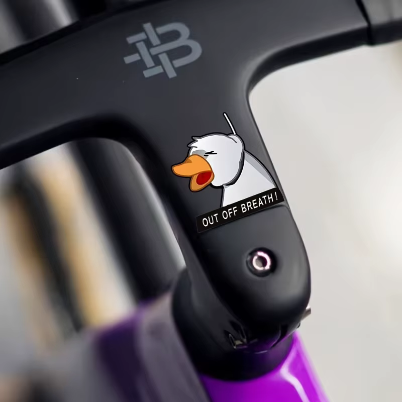 Autocollant de vélo « Funny Tired Duck "Out Of Breath" »