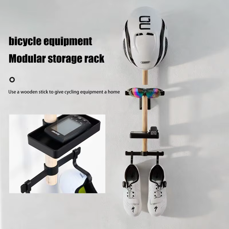 Support mural pour vélo en bois de hêtre