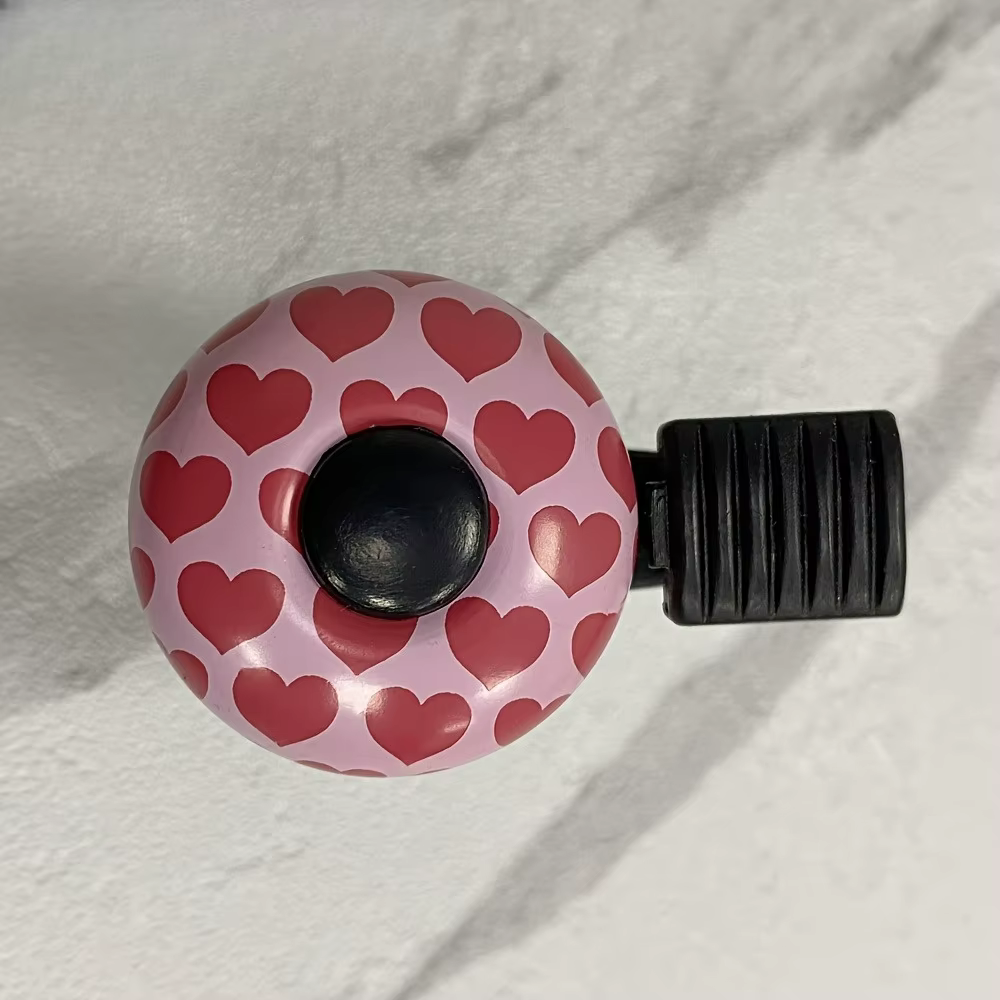 1 cloche de vélo en forme de cœur rose mignonne