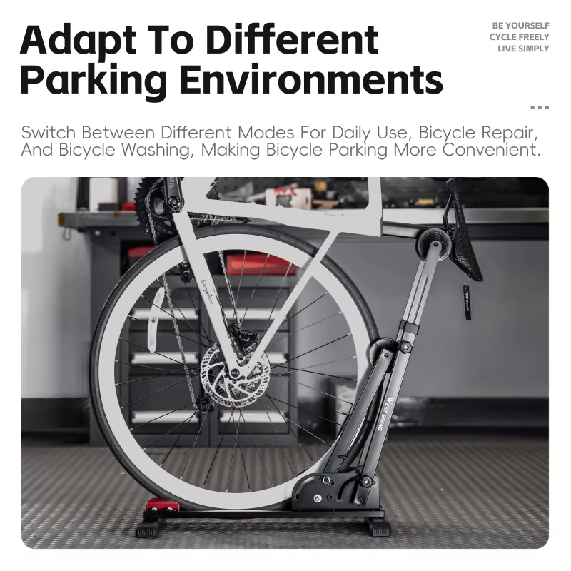 WEST BIKING – Support de stationnement de vélo 3 en 1, Support de réparation pliable en acier au carbone, rangement intérieur, Support de vélo de route et vtt, affichage au sol