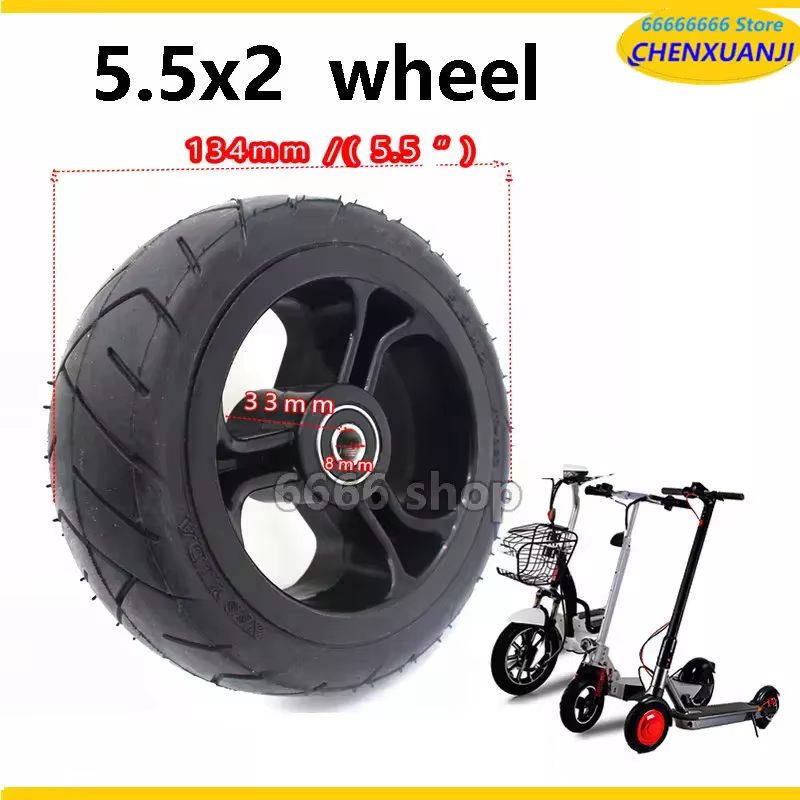Pneu Solide pour Scooter en Fibre de Carbone, Haute Performance, 5.5x2, Roue Rapide F0, Jackhot, Nes, avec Moyeu de Jante en Plastique, 5 Pouces, Offre Spéciale