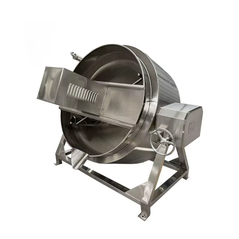 Bouilloire à bonbons inclinable 100-1000L, avec agitateur, vapeur à gaz, bouilloire électrique à gaine, marmite avec mélangeur