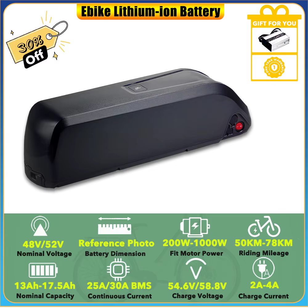 Vélo électrique Heybike Mars 2.0, batterie lithium-ion 48V 13Ah 17.5Ah 840Wh intégrée au cadre, pour vélos électriques ENGWE M20 500W 750W longue autonomie