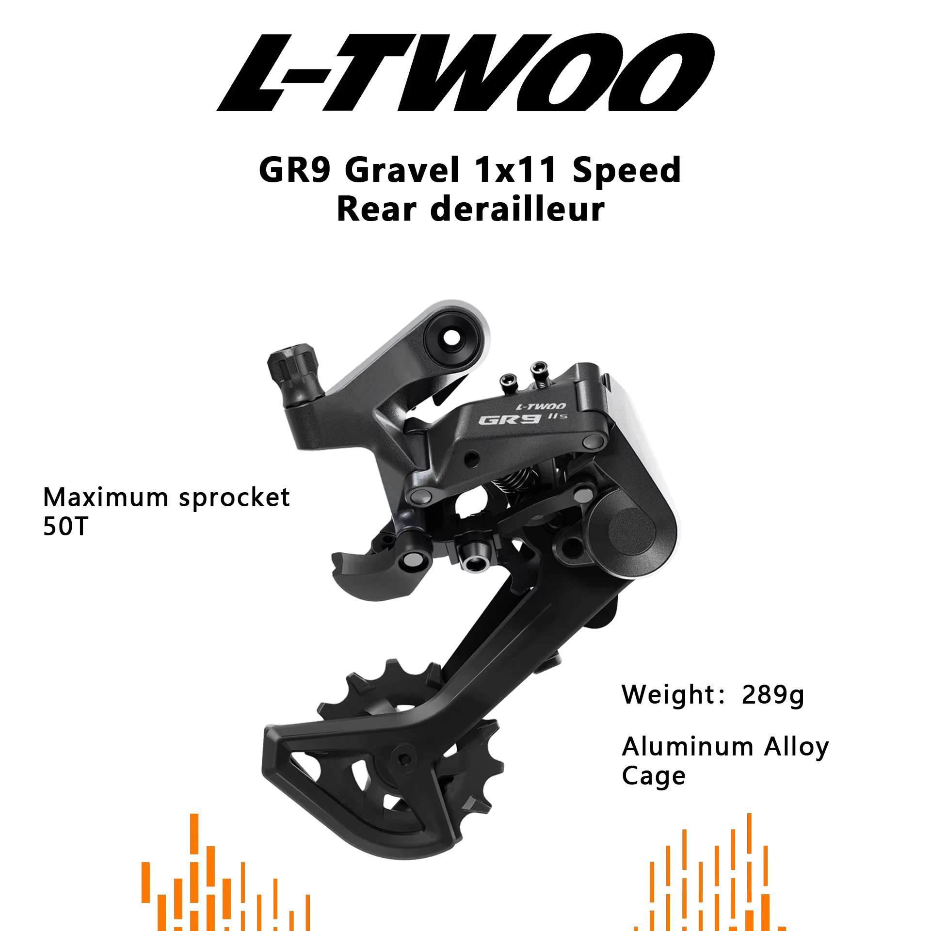 Kit de transmission LTWOO GR9 pour vélo de gravier 1x11 vitesses avec levier de commande mécanique double et dérailleur