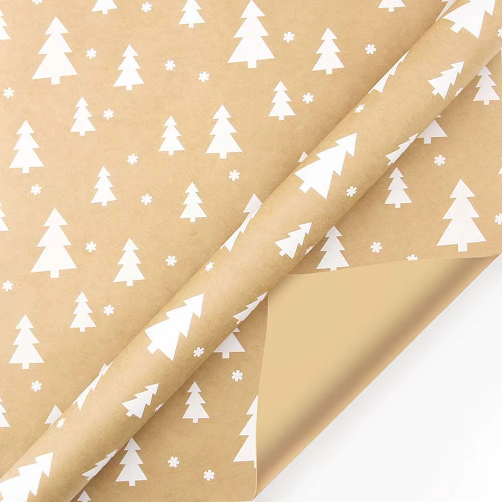 DIY 44x100cm Papier d'emballage de Noël et du Nouvel An avec motifs flocons de neige, fournitures de fête, scrapbooking, emballage cadeau