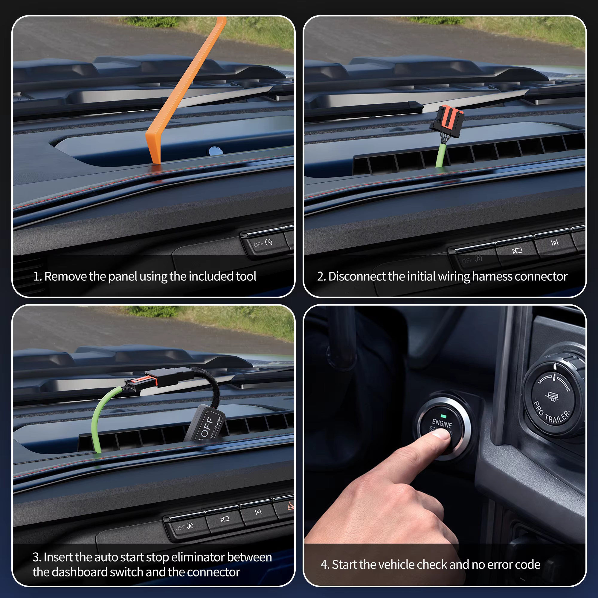 Éliminateur/désactivateur de démarrage/arrêt automatique compatible avec les accessoires Ford F150 2021 2022 2023 2024 2025 A-Off Auto Stop Eliminator