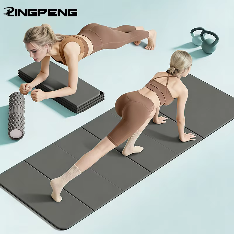 Tapis de Yoga pliable, silencieux, écologique, pliable, pour voyage, exercice de Fitness, Double face, antidérapant, pour Pilates et entraînements au sol, danse