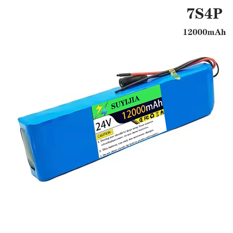 Batterie au lithium 24V 12AH 7S4P 250W 29.4V 12000MAH 18650 pour trottinette électrique