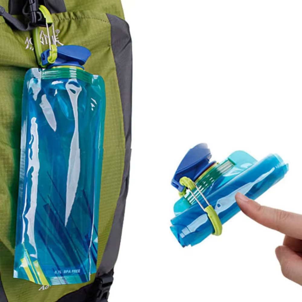Bouteille d'eau de voyage pliable et réutilisable