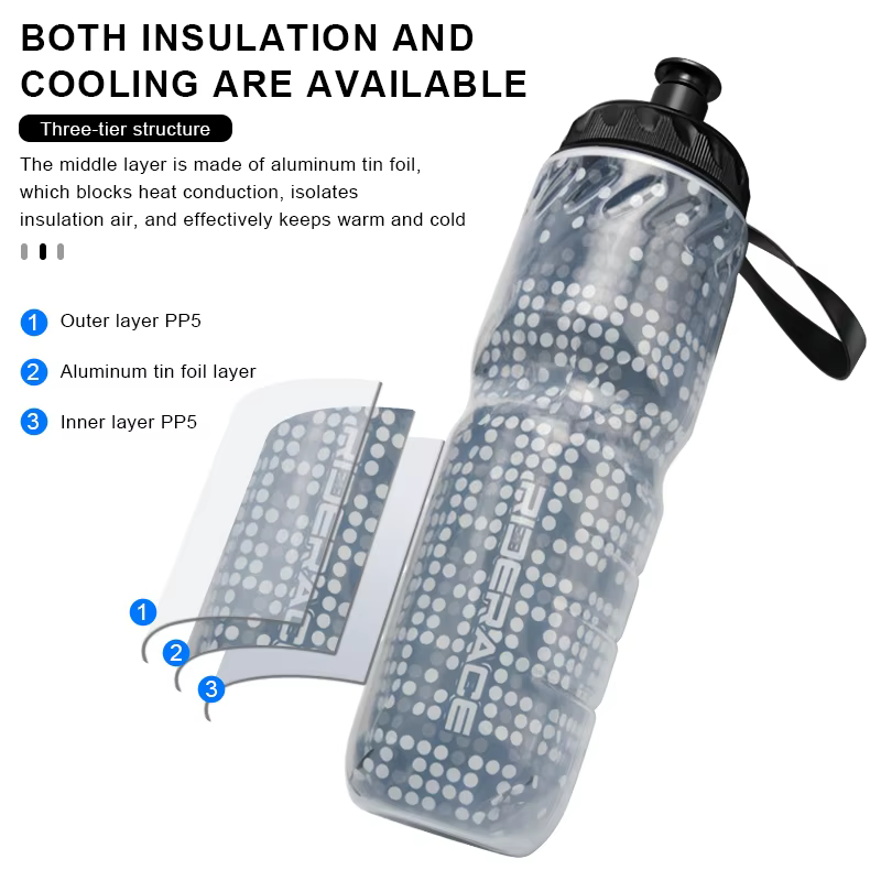 Bouteille d'eau isotherme double paroi pour vélo