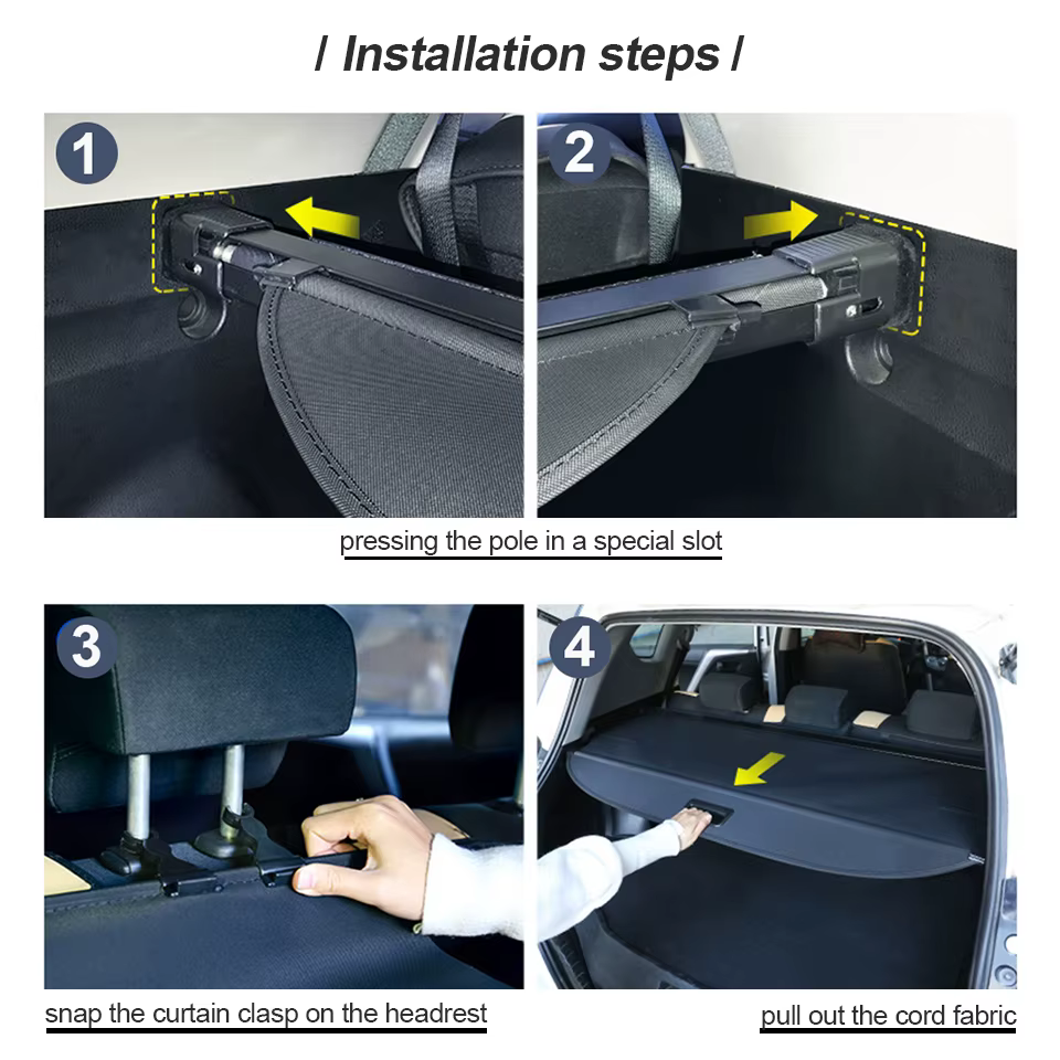 Couverture de coffre pour Hyundai Santa Fe TM, 2019, 2020, Stores Escalage Bagages, Rideau de coffre arrière, Sécurité, Blindage, Ombre, Accessoires