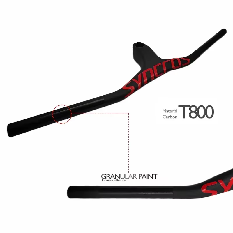 SYNCROS plus récent VTT mat entièrement en fibre de carbone guidon de vélo et tige intégré barre vtt-angle de 17 degrés livraison gratuite