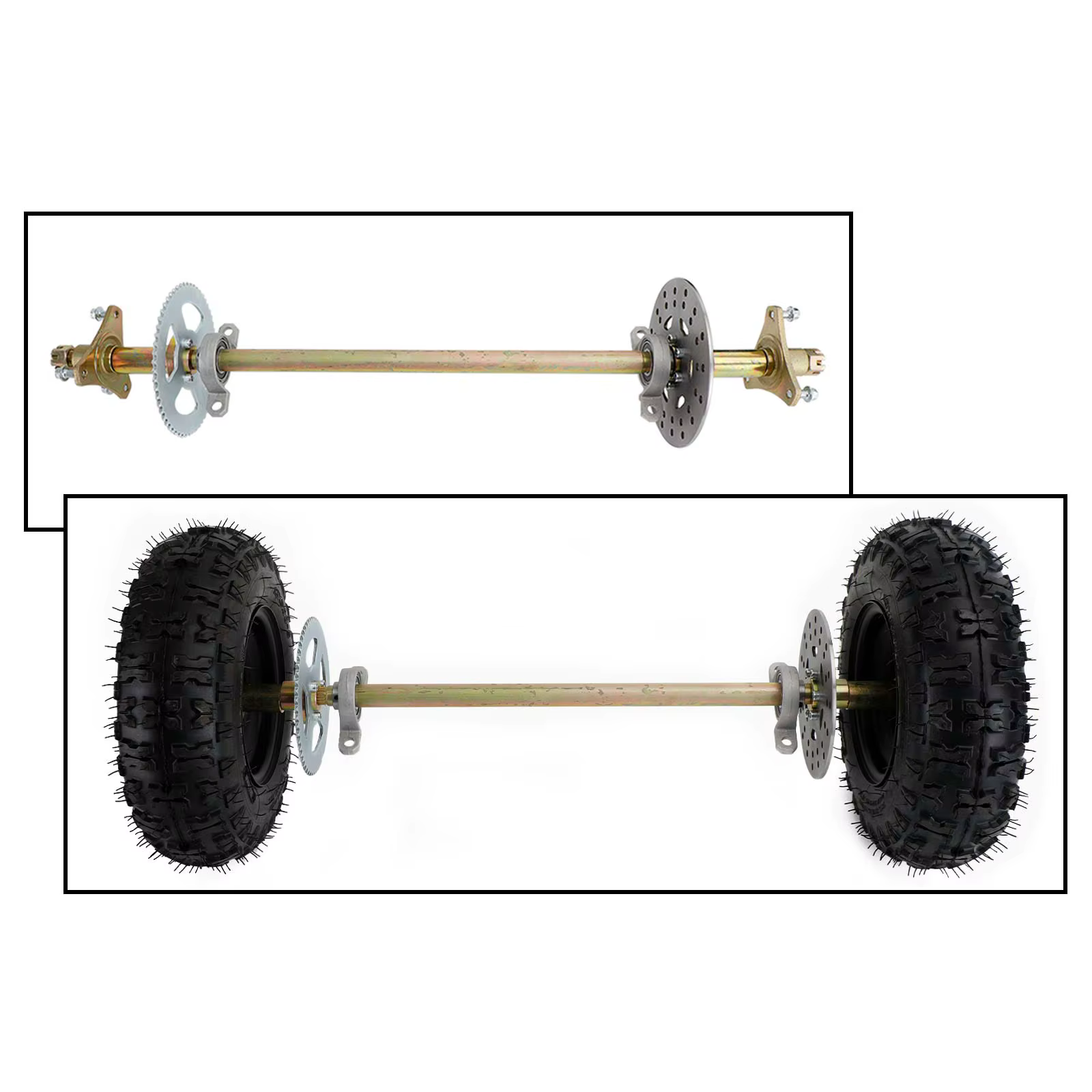 Kit complet de moyeu de roue d'assemblage d'essieu arrière de 29 pouces pour vélos de dérive Go Kart Quad Trike