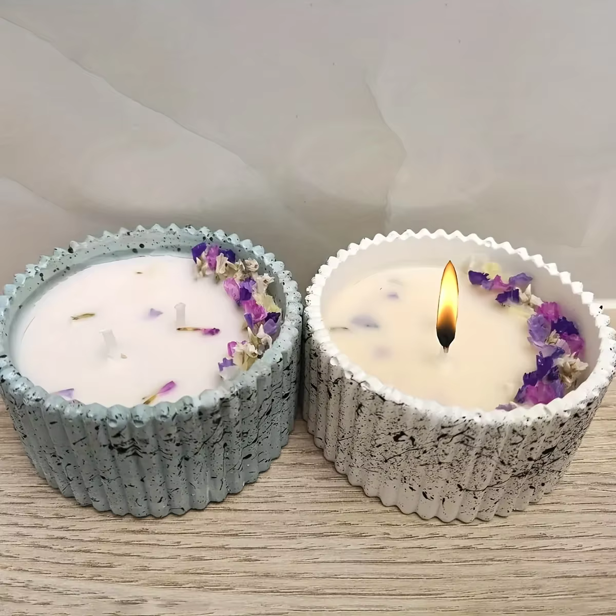 Moule multifonctionnel en silicone à rayures rondes pour pots à bougies, boîtes de rangement, porte-crayons et vases