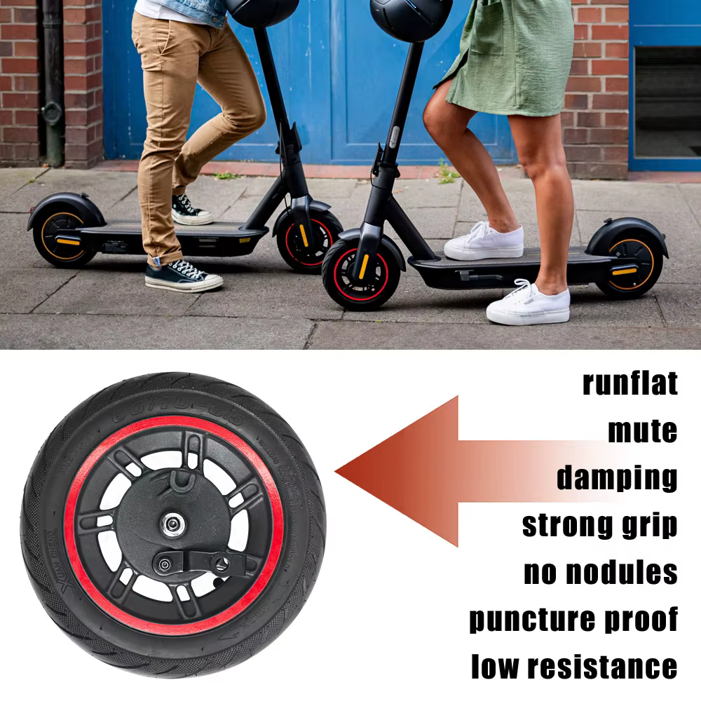 Roue avant de trottinette électrique de 10 pouces avec pneu tubeless sous vide 60/70-6.5 55 pour Segway Ninebot Max G30