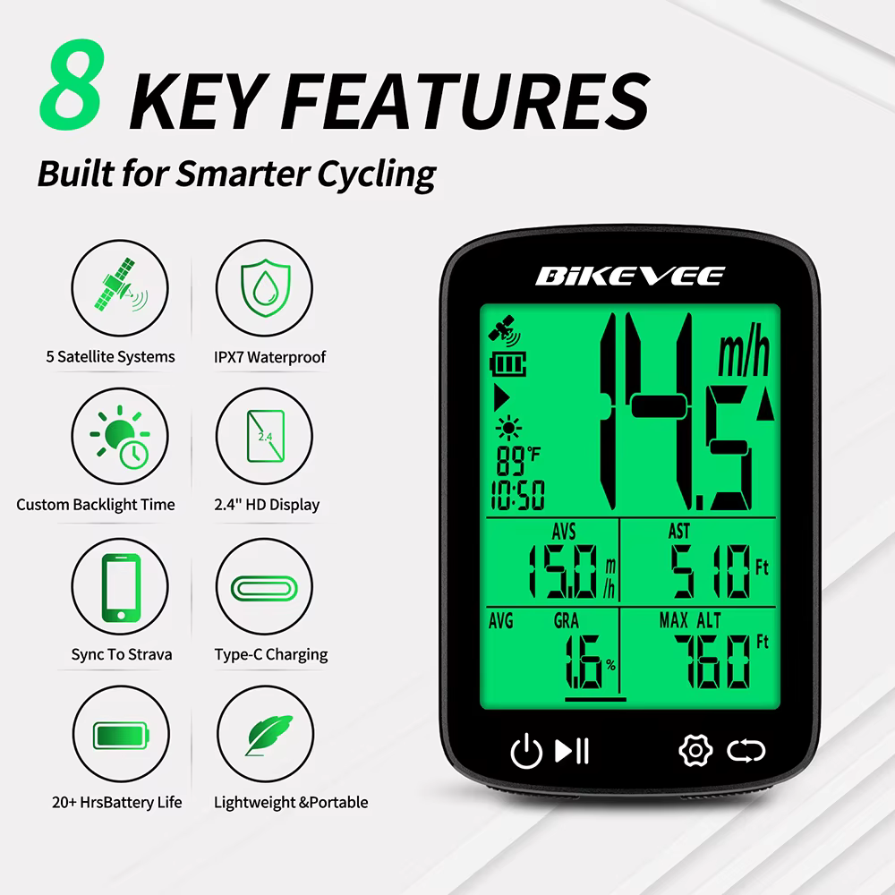 Ordinateur de vélo GPS sans fil multifonctionnel pour la conduite en extérieur