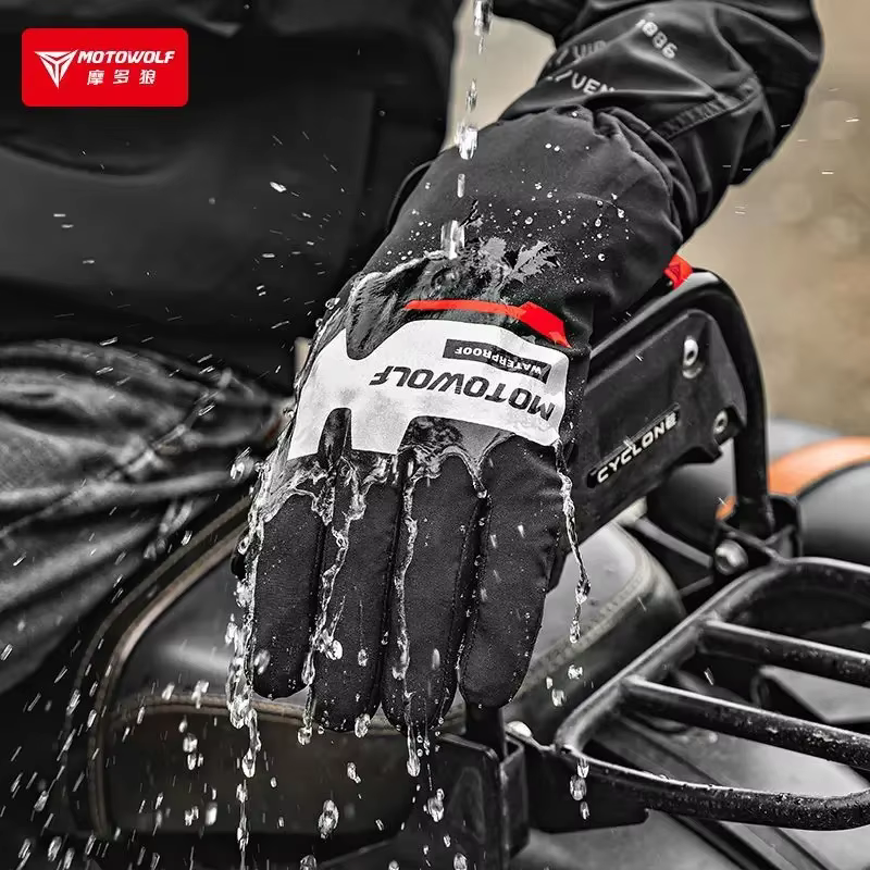 Gants de moto imperméables chauds pour hommes