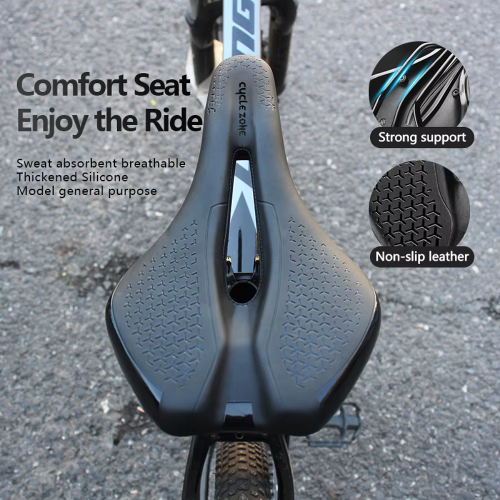 Selle de vélo antichoc en cuir PU respirant creux