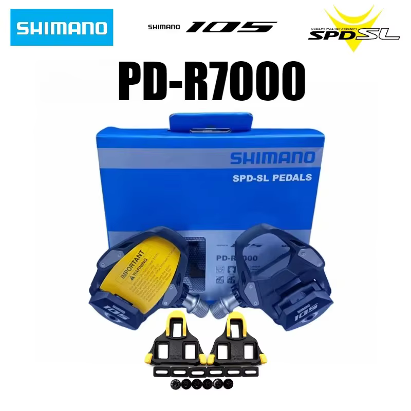 Pédales de vélo de route SHIMANO Performance 105 R7000 Pro - Conception à un seul côté avec jeu de caleçons SH11