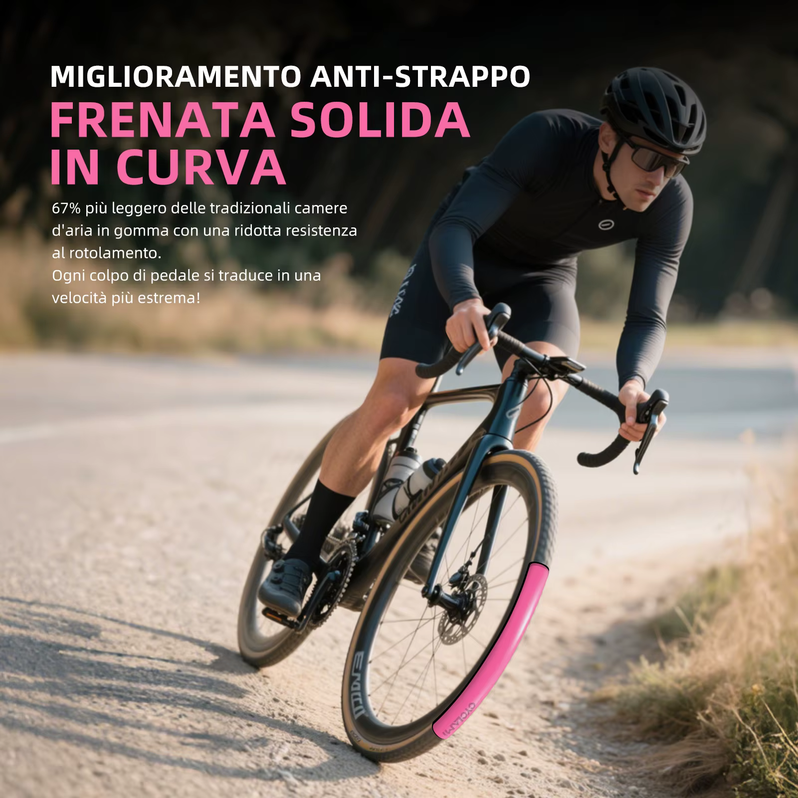 CYCLAMI ultraléger route vtt29 vélo TPU intérieur rose Tube pneu français Valve FV 65mm pour gravier 700C 32C 35C 37C 40C 47C Super léger
