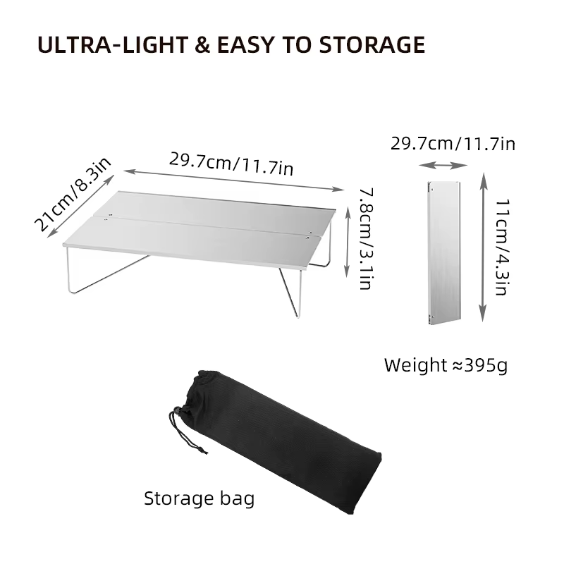 Mini Table d'extérieur ultralégère pliable en alliage d'aluminium, pour voyage, pique-nique, Barbecue, mobilier de Camping léger