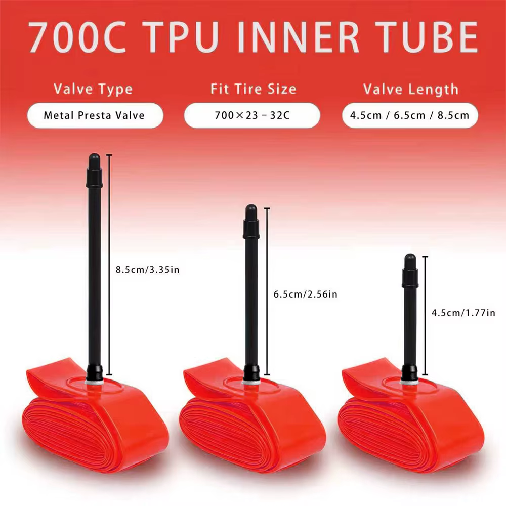 Chambre à air TPU pour vélo de route 28g 700x23C 25C 26C 27C 28C 30C 32C