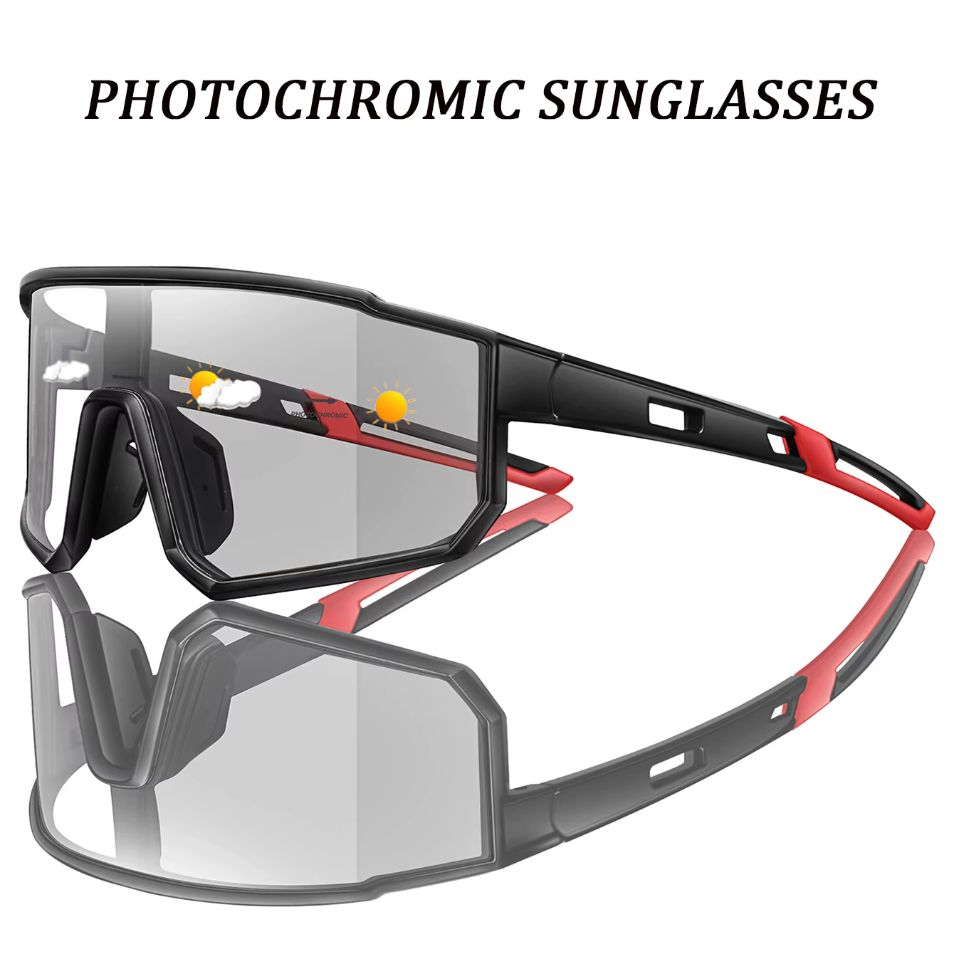 Lunettes de cyclisme photochromiques - Coupe-vent et confortables pour hommes et femmes