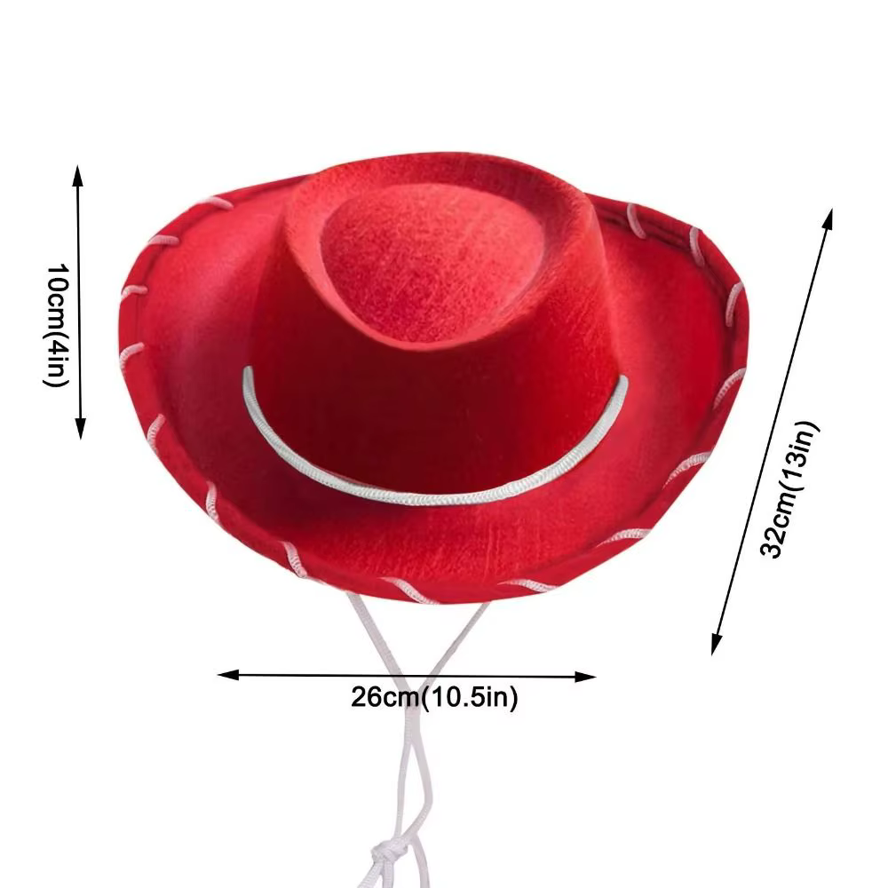 Chapeau de cowboy amusant, accessoire de performance, costume de cosplay, chapeau de cowgirl réglable, accessoire de déguisement, chapeau de princesse en feutre pour femme