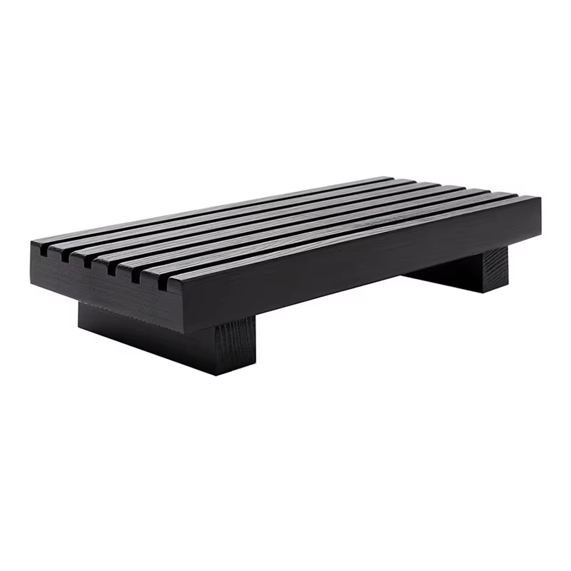 M12K-organisateur de décoration de vanité de salle de bain, petit comptoir de salle de bain, présentoir en bois, support sur pie