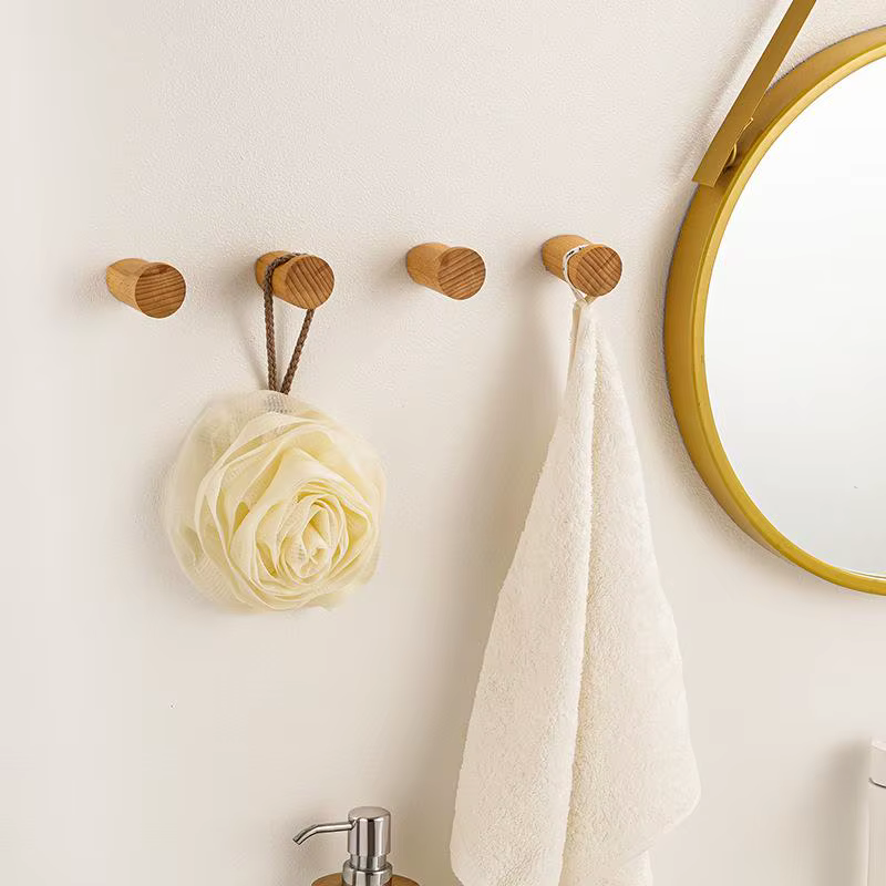 Crochet mural en bois de hêtre, porte-clés de salle de bains, porte-manteau, porte de cuisine, crochet décoratif pour accessoires pour la maison, Organization de Gadgets