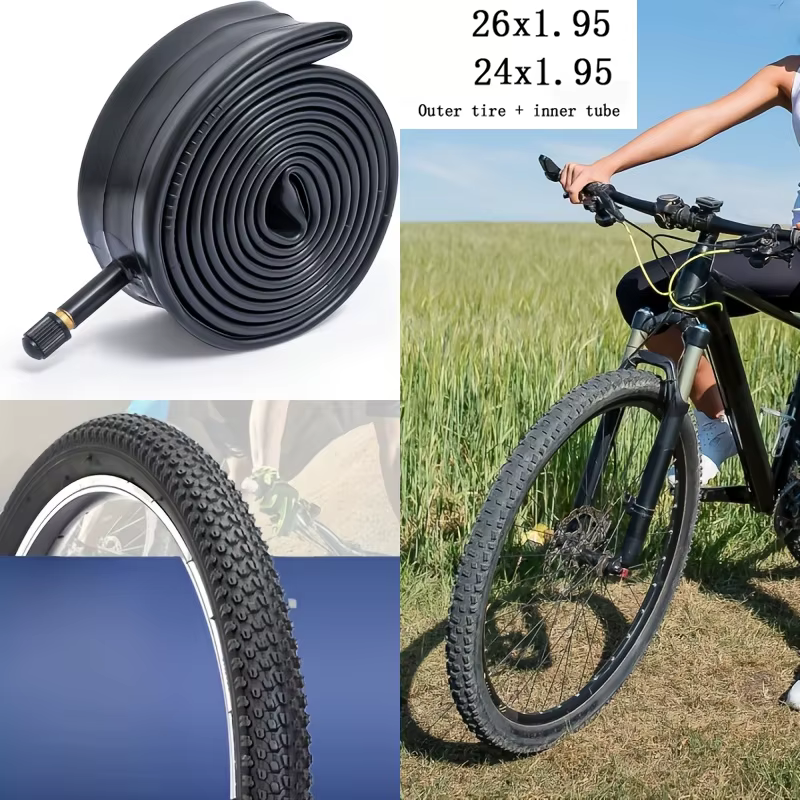 Pneu de vélo de montagne 24 26 pouces + 1 chambre à air