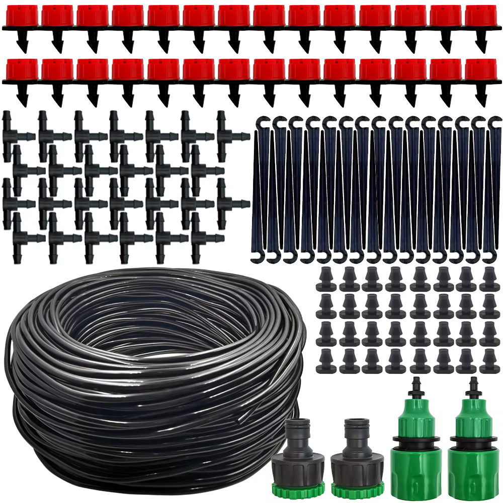 Micro système d'irrigation goutte-à-goutte Portable 20M, arrosage automatique avec goutteurs réglables, Kits d'arrosage par brumisation, tuyau d'arrosage