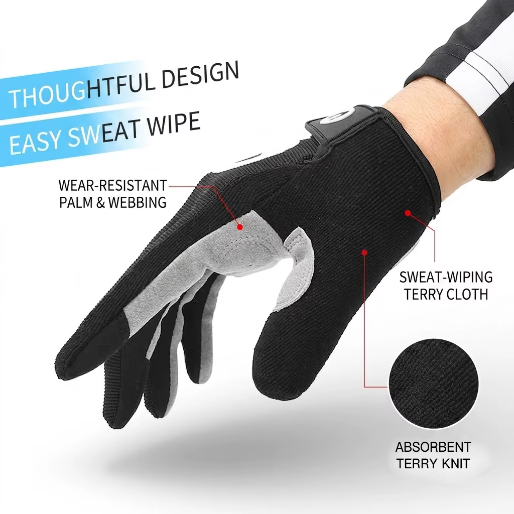 Gants de vélo VILICO à doigts entiers, respirants, antidérapants, rembourrés en SBR, antichocs, pour le VTT/le cyclisme sur route