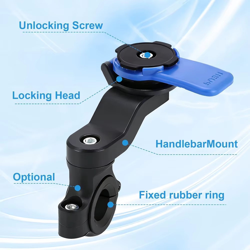 Support universel pour smartphone avec amortisseur de vibrations pour guidon de moto, vélo, scooter, quad, compatible avec les modèles Trottos