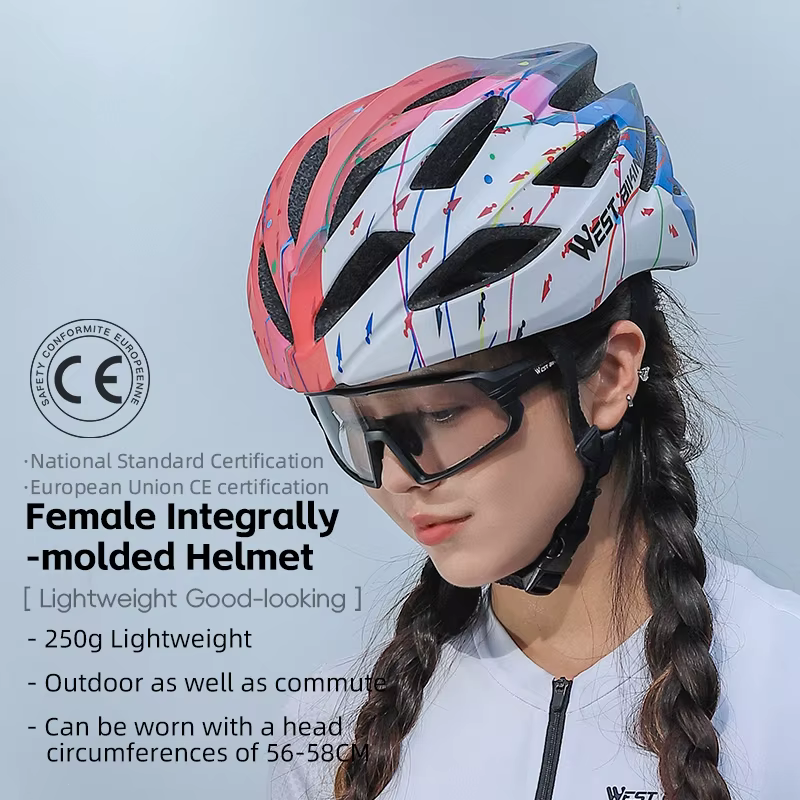 WEST BIKING-Casque de vélo léger intégré pour femme