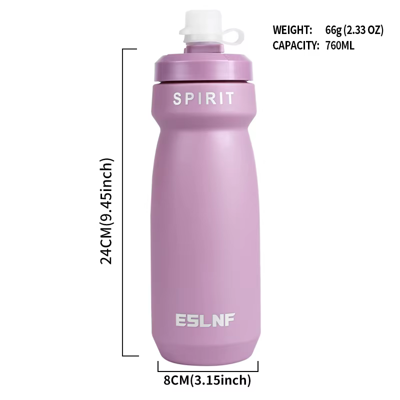 ESLNF Bouteille d'eau de vélo de grande capacité de 760 ml pour vélos de montagne et de route - Équipement de cyclisme portable